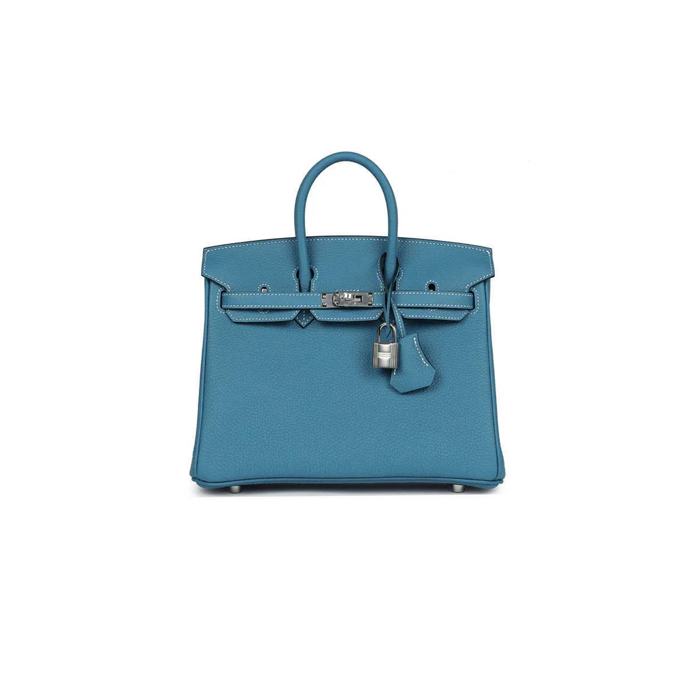 HERMÈS MASTER BIRKIN 30 TOGO LEATHER DUCK BLUE SILVER BUCKLE 1015671846 (30*23*15cm)